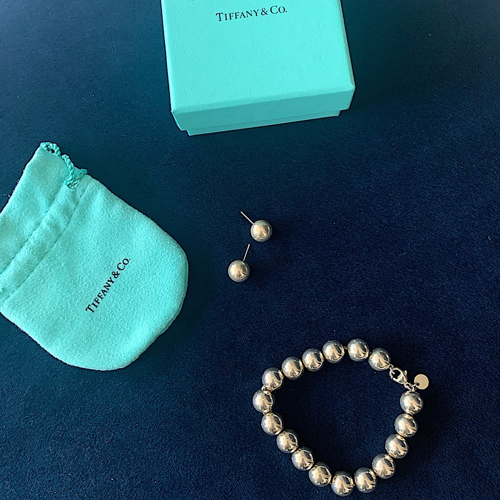 Tiffany & Co Silver Ball Bracelet & Earrings